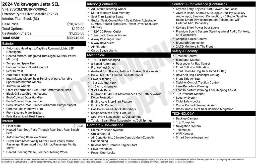 used 2024 Volkswagen Jetta car, priced at $23,988