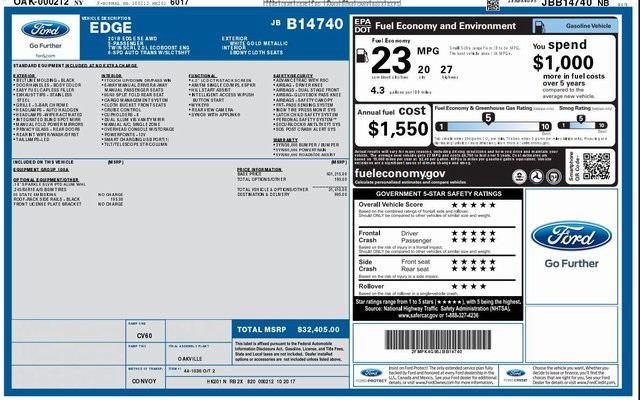 used 2018 Ford Edge car, priced at $13,500