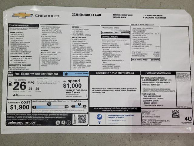 new 2026 Chevrolet Equinox car, priced at $33,845