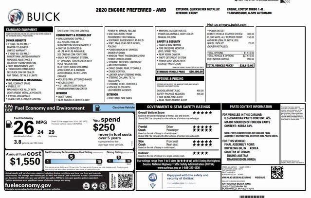 used 2020 Buick Encore car, priced at $14,500