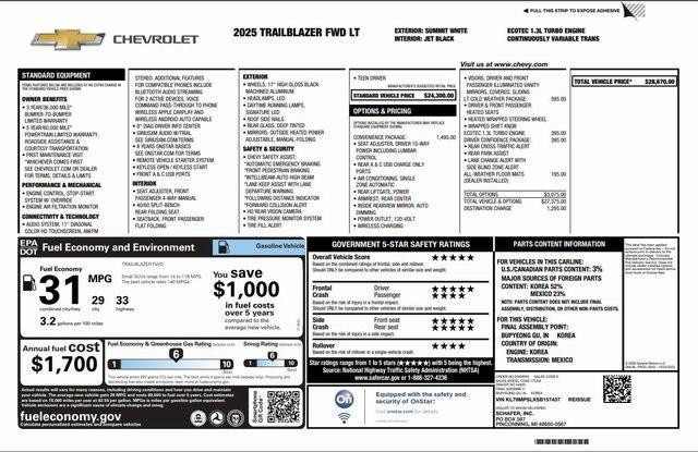 new 2025 Chevrolet TrailBlazer car, priced at $28,670