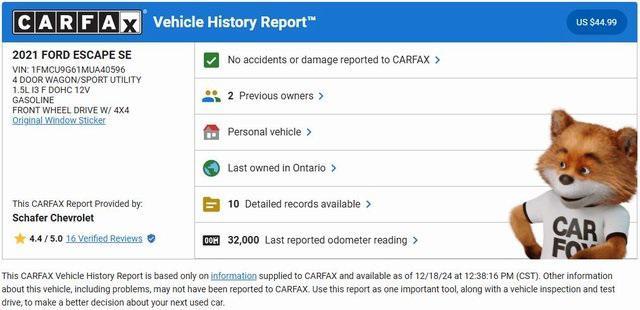 used 2021 Ford Escape car, priced at $18,500