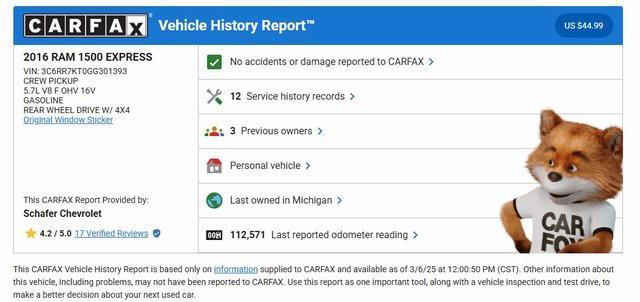 used 2016 Ram 1500 car, priced at $16,500