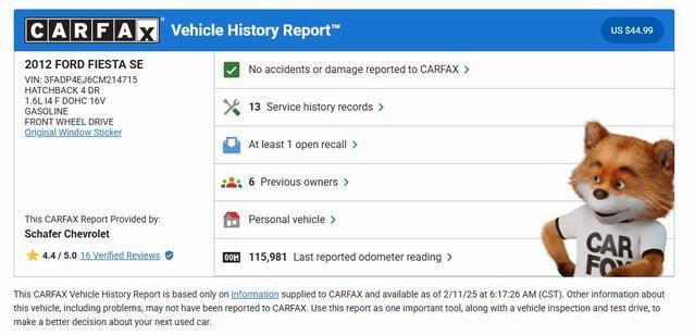 used 2012 Ford Fiesta car, priced at $5,000