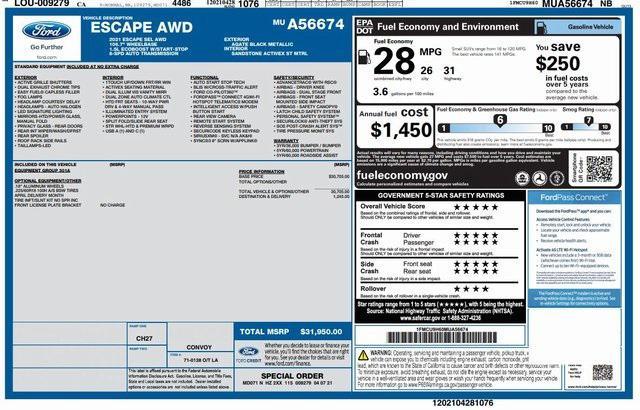 used 2021 Ford Escape car, priced at $19,000