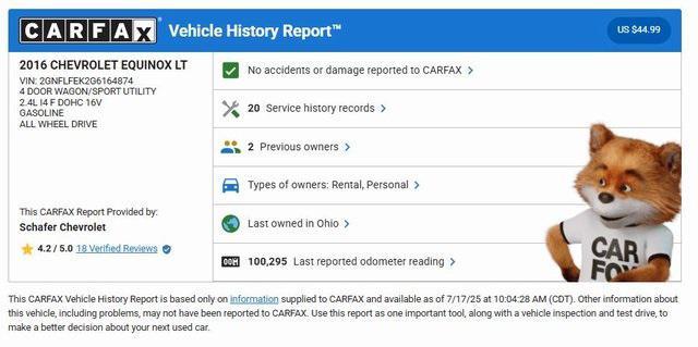 used 2016 Chevrolet Equinox car, priced at $8,000