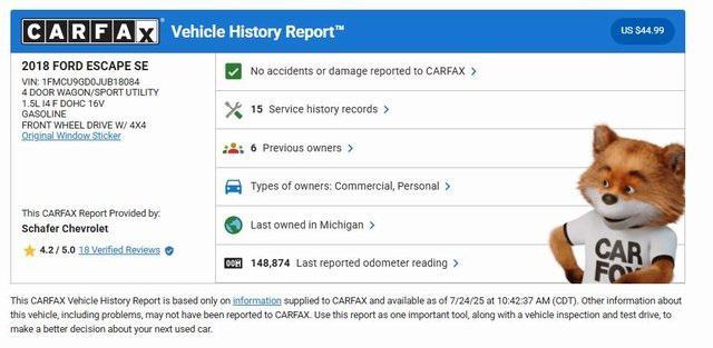 used 2018 Ford Escape car, priced at $10,500