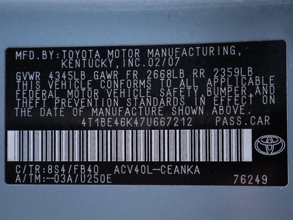 used 2007 Toyota Camry car, priced at $6,490