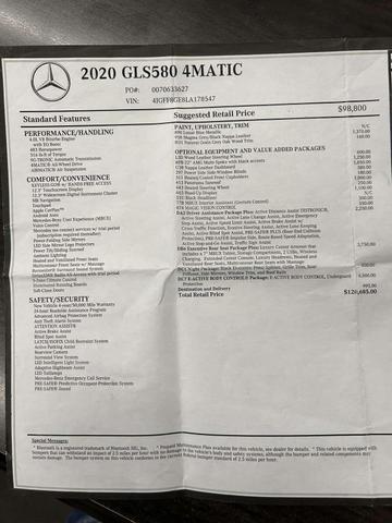 used 2020 Mercedes-Benz GLS 580 car, priced at $72,987