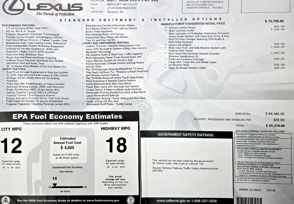 used 2009 Lexus LX 570 car, priced at $24,950