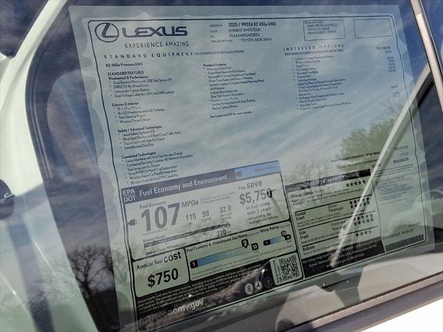 new 2025 Lexus RZ 450e car, priced at $54,000