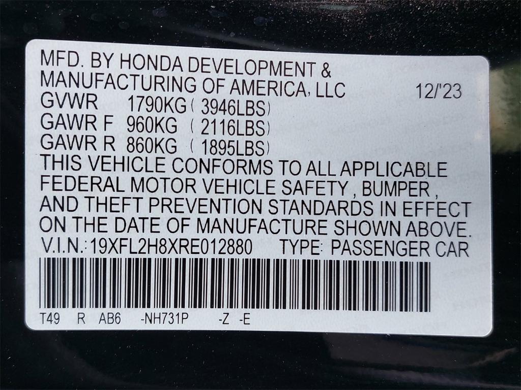 used 2024 Honda Civic car, priced at $24,999