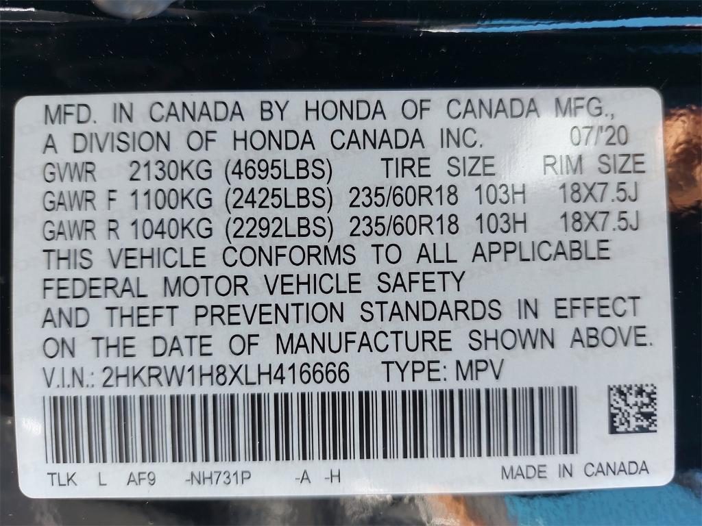 used 2020 Honda CR-V car, priced at $23,400