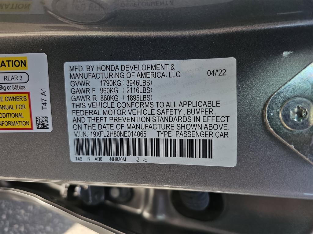 used 2022 Honda Civic car, priced at $25,100
