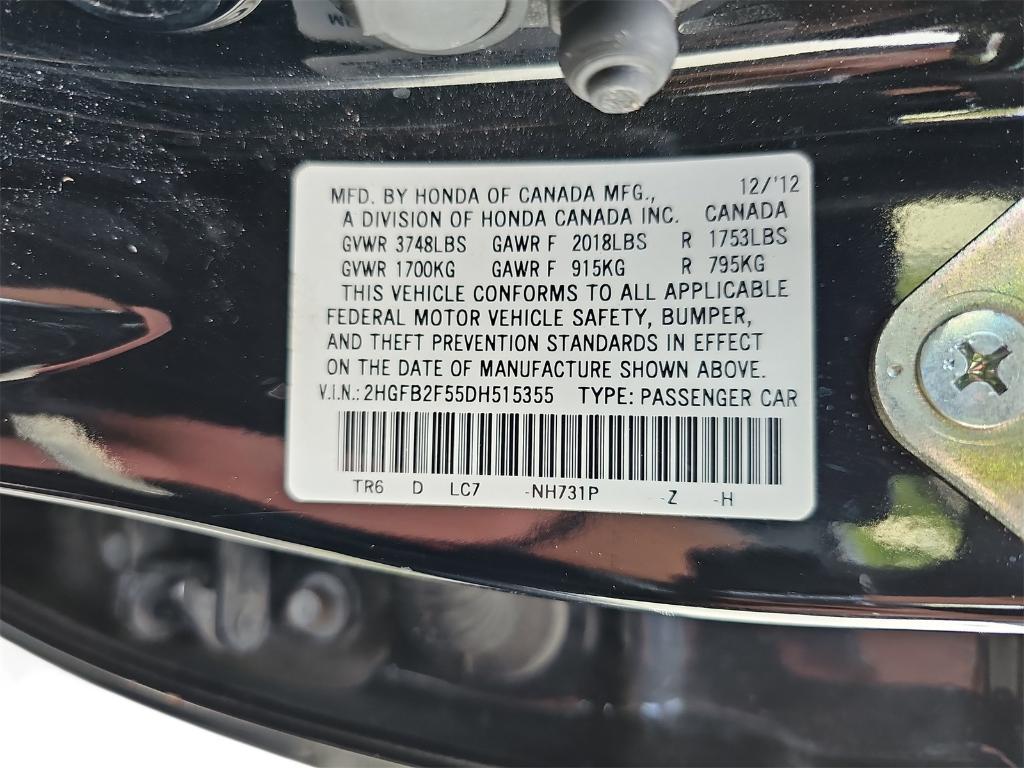 used 2013 Honda Civic car, priced at $13,825
