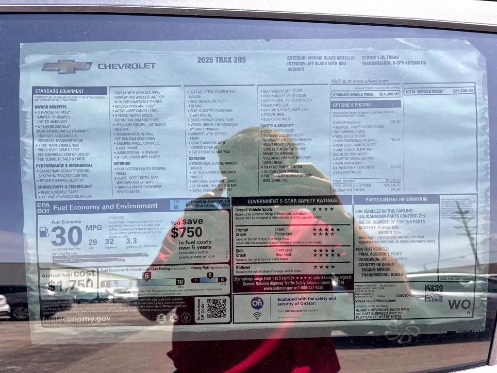 used 2025 Chevrolet Trax car, priced at $20,850