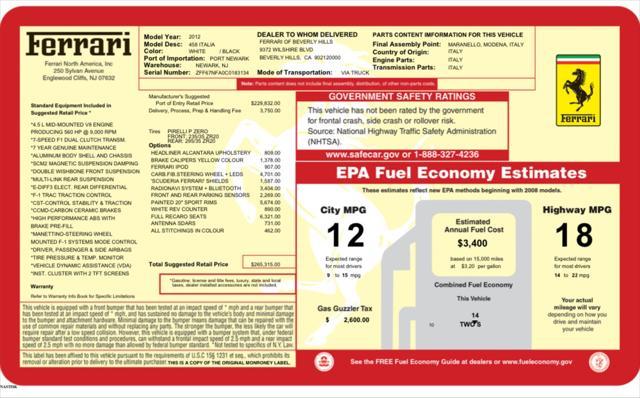used 2012 Ferrari 458 Italia car, priced at $195,990