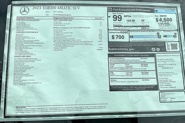 new 2023 Mercedes-Benz EQB 300 car, priced at $63,540