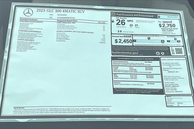 new 2025 Mercedes-Benz GLC 300 car, priced at $53,935