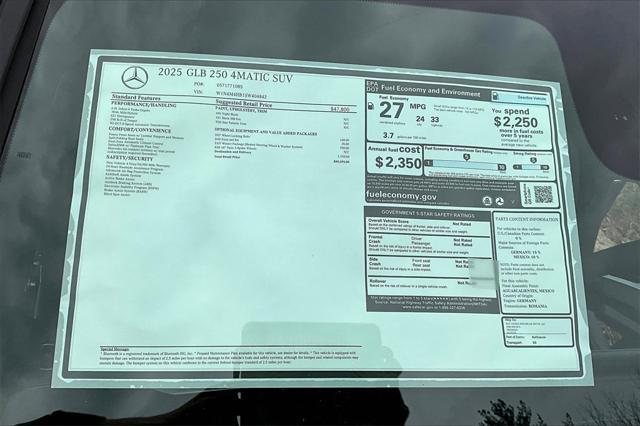 new 2025 Mercedes-Benz GLB 250 car, priced at $49,595