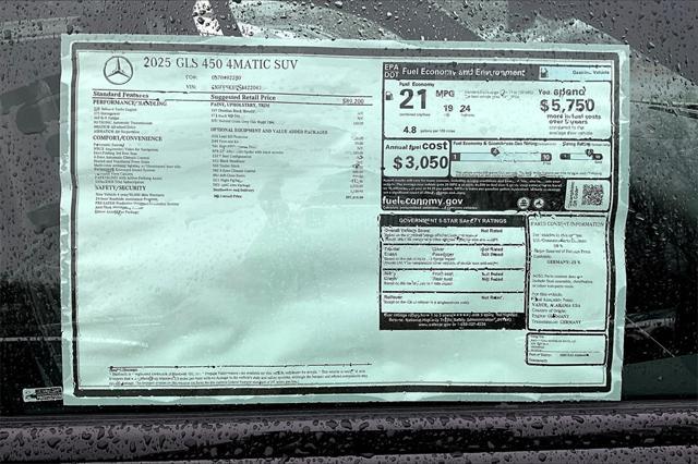 new 2025 Mercedes-Benz GLS 450 car, priced at $97,415