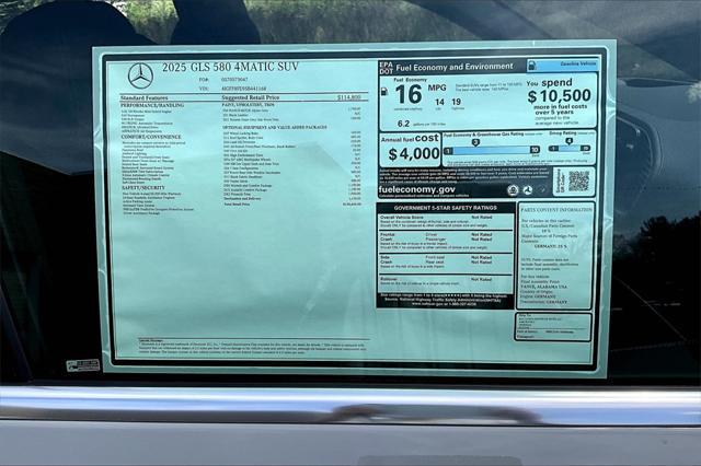 new 2025 Mercedes-Benz GLS 580 car, priced at $124,660