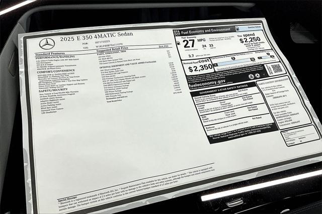 new 2025 Mercedes-Benz E-Class car, priced at $79,725