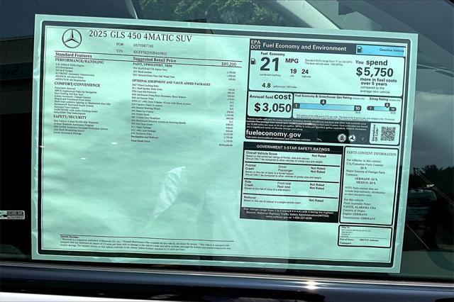 new 2025 Mercedes-Benz GLS 450 car, priced at $103,665