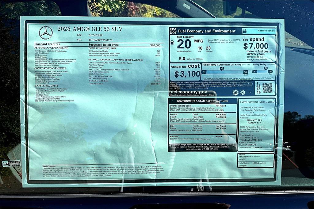 new 2026 Mercedes-Benz AMG GLE 53 car, priced at $100,605