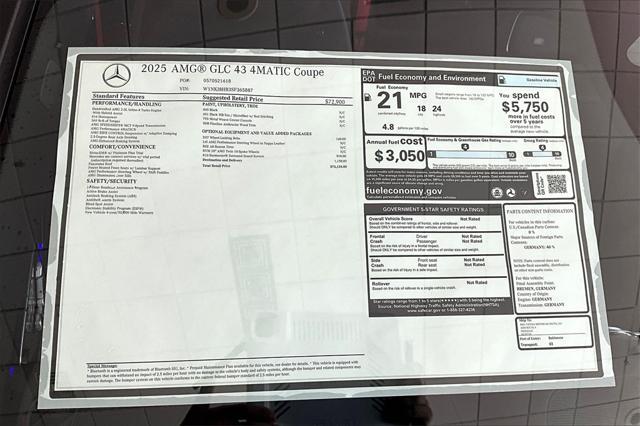 new 2025 Mercedes-Benz AMG GLC 43 car, priced at $75,120