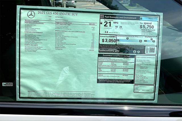 new 2025 Mercedes-Benz GLS 450 car, priced at $98,165