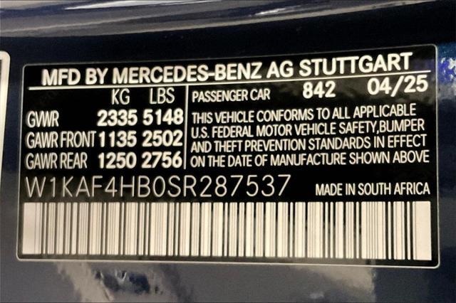 new 2025 Mercedes-Benz C-Class car, priced at $54,885