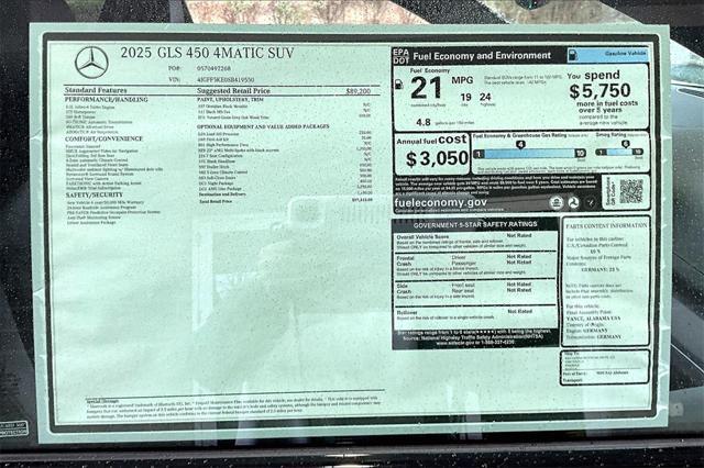 new 2025 Mercedes-Benz GLS 450 car, priced at $97,415