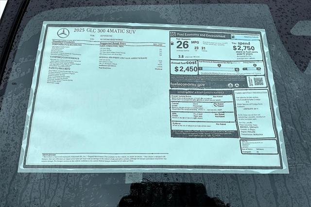 new 2025 Mercedes-Benz GLC 300 car, priced at $53,035