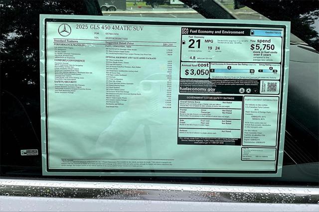 new 2025 Mercedes-Benz GLS 450 car, priced at $106,455
