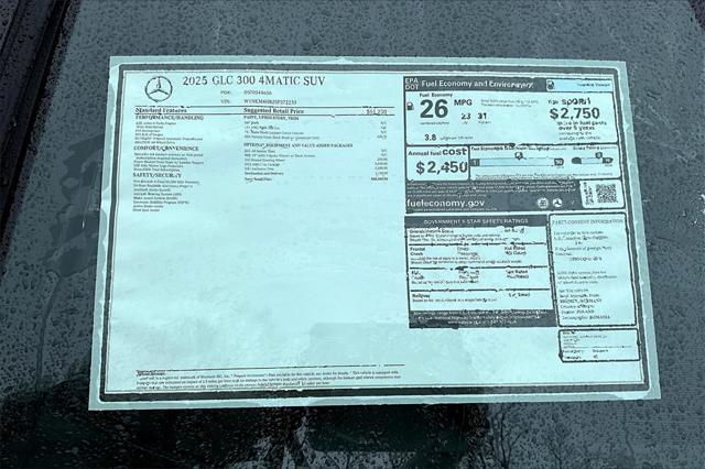 new 2025 Mercedes-Benz GLC 300 car, priced at $58,500