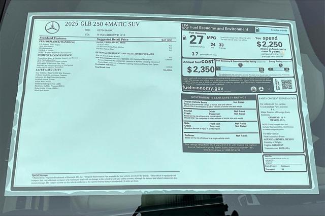 new 2025 Mercedes-Benz GLB 250 car, priced at $46,550