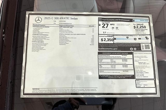 new 2025 Mercedes-Benz C-Class car, priced at $58,185