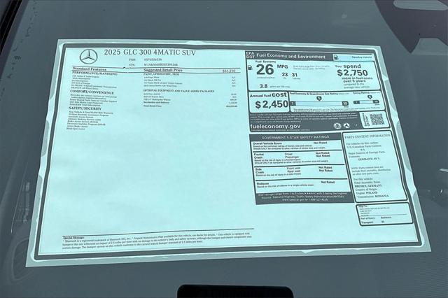 new 2025 Mercedes-Benz GLC 300 car, priced at $53,035
