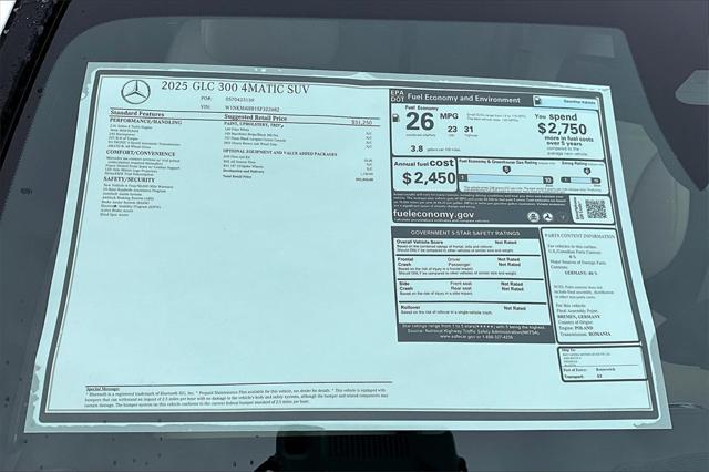 new 2025 Mercedes-Benz GLC 300 car, priced at $52,435