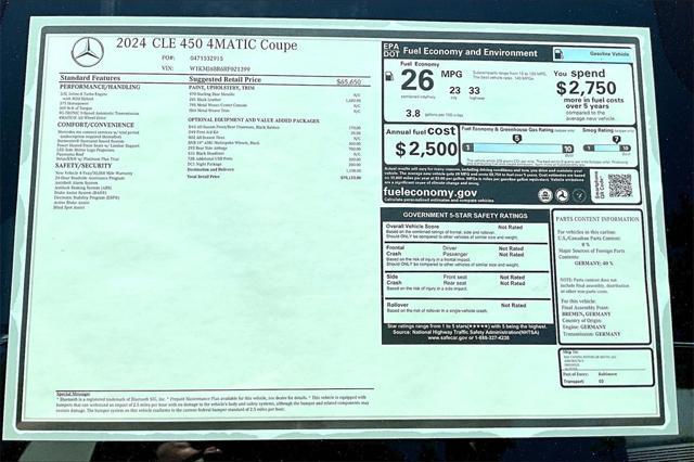 new 2024 Mercedes-Benz CLE 450 car, priced at $70,125