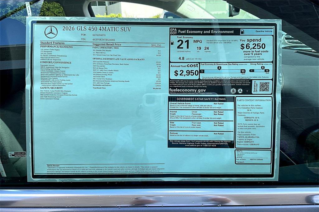 new 2026 Mercedes-Benz GLS 450 car, priced at $96,865