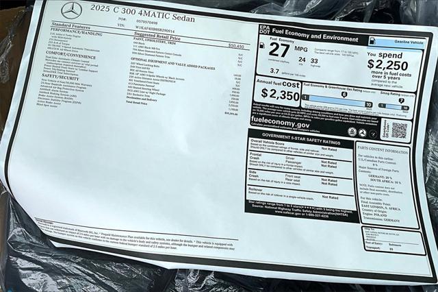 new 2025 Mercedes-Benz C-Class car, priced at $59,395