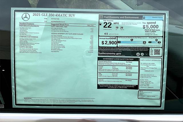 new 2025 Mercedes-Benz GLE 350 car, priced at $76,290