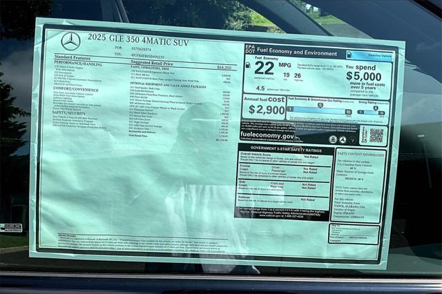 new 2025 Mercedes-Benz GLE 350 car, priced at $81,310