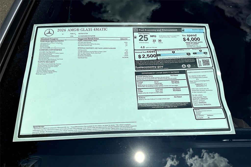 new 2026 Mercedes-Benz AMG GLA 35 car, priced at $61,835