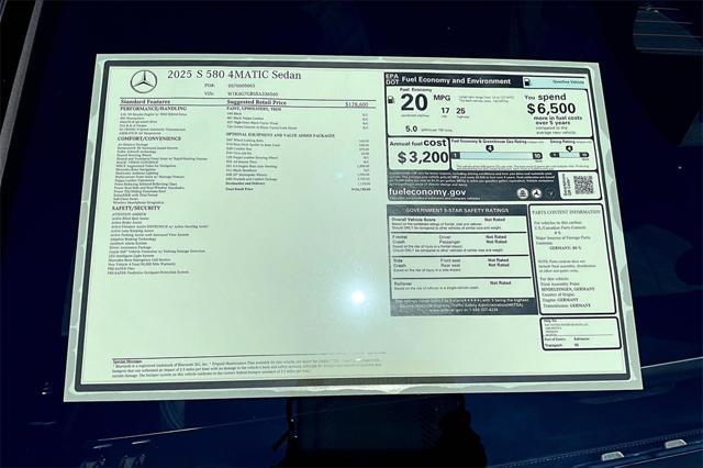 new 2025 Mercedes-Benz S-Class car, priced at $136,720