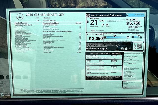 new 2025 Mercedes-Benz GLS 450 car, priced at $97,430