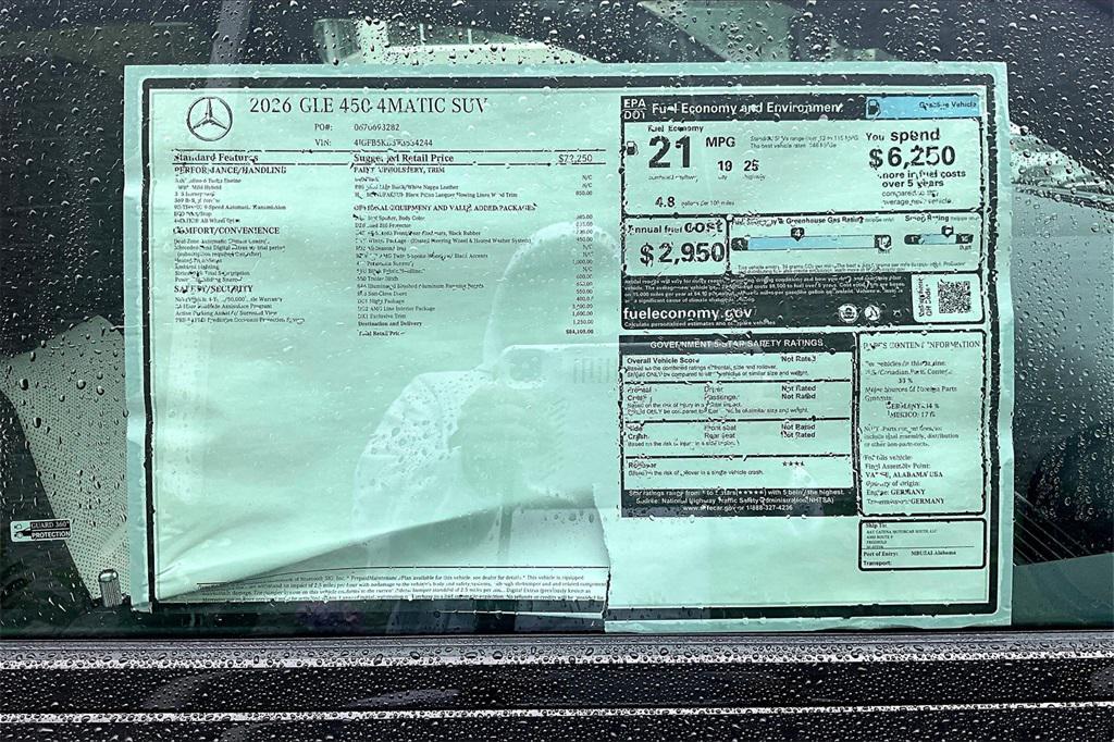 new 2026 Mercedes-Benz GLE 450 car, priced at $84,105