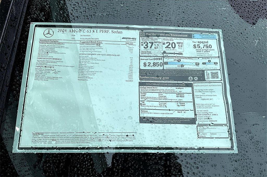 new 2026 Mercedes-Benz AMG C 63 car, priced at $102,660